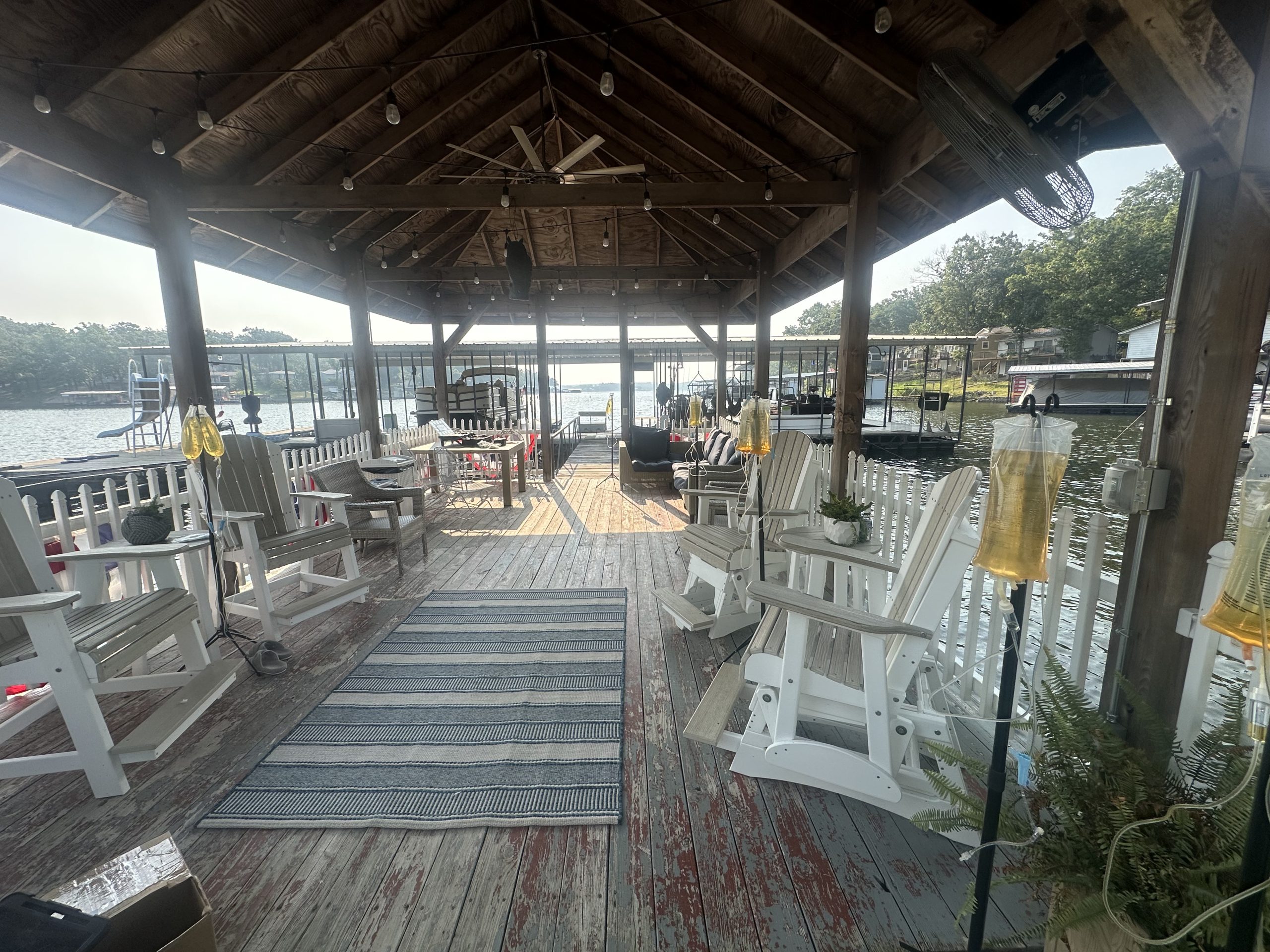 Dock setting with IV therapy stations set up